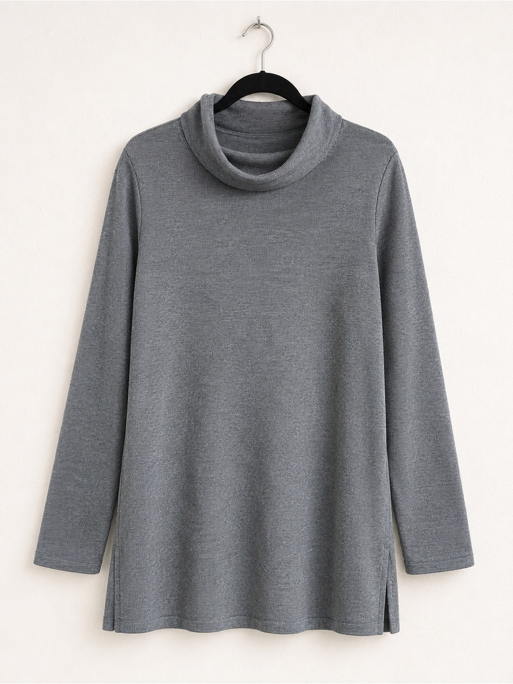 CJ Banks Gray Cowl Neck Tunic Sweater